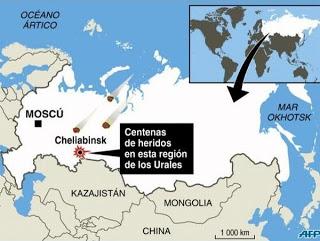 Mil 200 lesionados y millonarias pérdidas por meteorito en los Urales