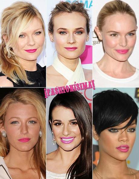 celebrities labios rosa pink lipstick