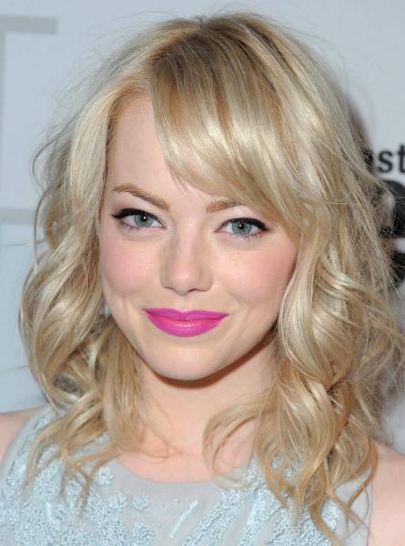 statement lips emma stone pink lipstick