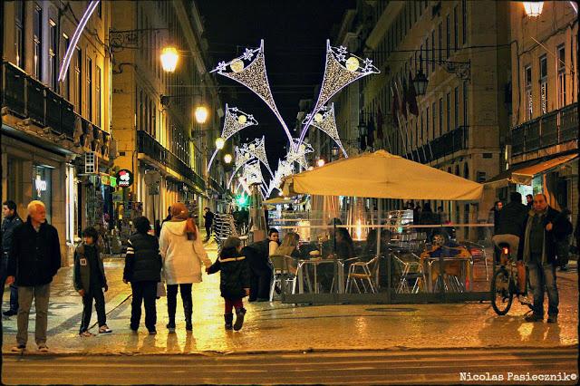 Lisboa da noite: de la Plaza del Comercio a la Plaza del Rossío