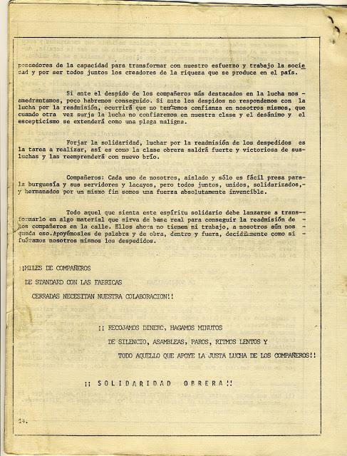 En aquellos tiempos... Febrero de 1974