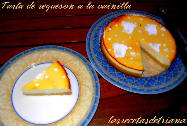 Tarta de requeson a la vainilla