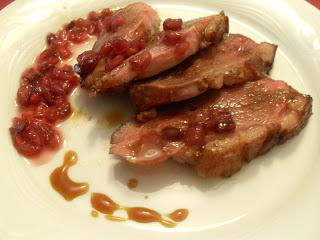 Magret de pato  granada y Oporto