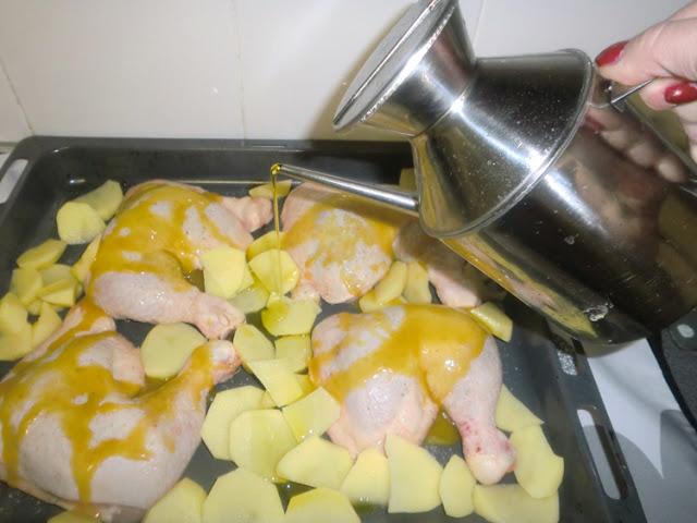 Pollo asado a la miel