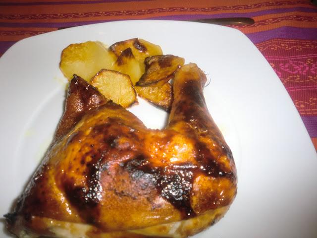 Pollo asado a la miel