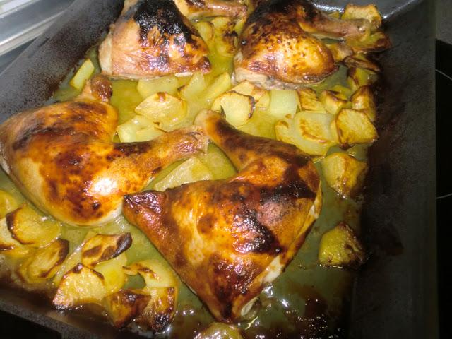 Pollo asado a la miel