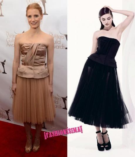 Jessica Chastain de Dior en los Writers Guild Awards