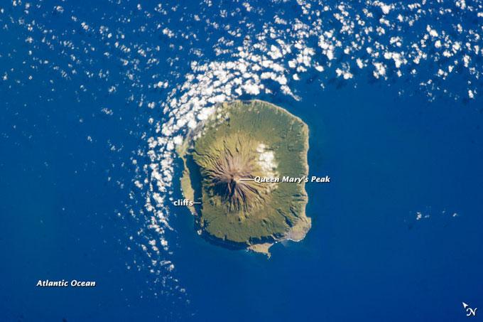 Tristan da Cunha desde el espacio