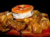 Tosta revuelto champinones queso cabra