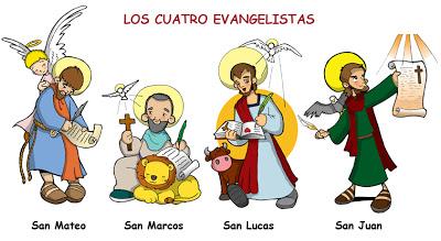 LOS CUATRO EVANGELISTAS: SAN MATEO, SAN MARCOS, SAN LUCAS Y SAN JUAN