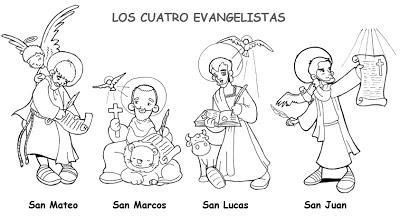 LOS CUATRO EVANGELISTAS: SAN MATEO, SAN MARCOS, SAN LUCAS Y SAN JUAN