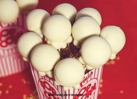 Cakepops en forma de palomita - noche de cine