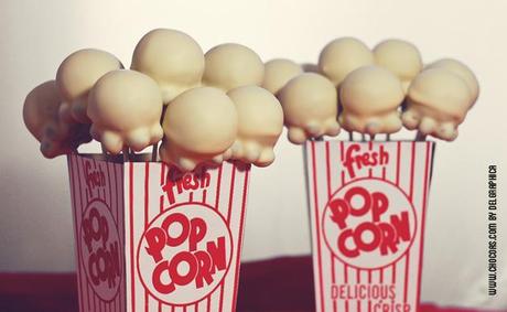 Cakepops en forma de palomita - noche de cine