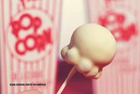 Cakepops en forma de palomita - noche de cine