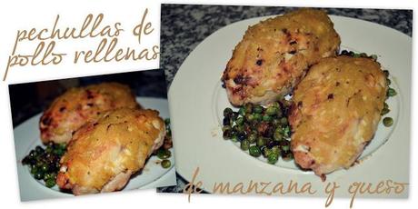 Pechugas de pollo rellenas de manzana y queso
