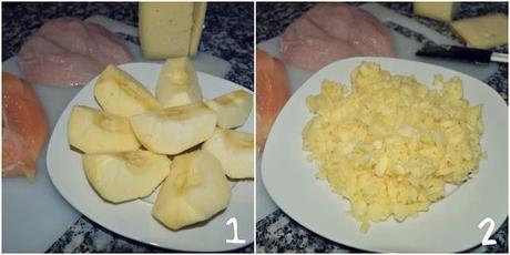 Pechugas de pollo rellenas de manzana y queso