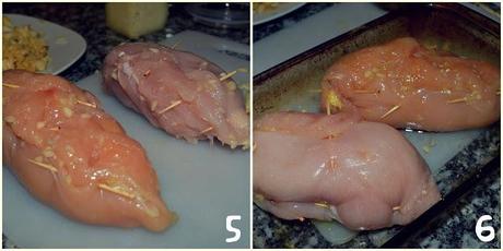 Pechugas de pollo rellenas de manzana y queso