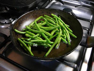 chauchas o judías verdes a la sartén