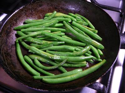 chauchas o judías verdes a la sartén