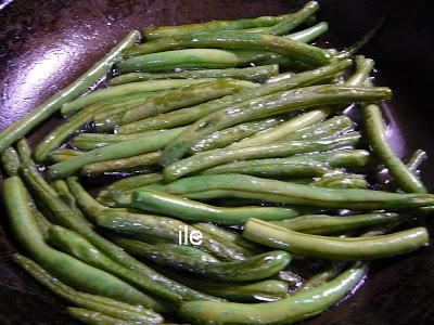 chauchas o judías verdes a la sartén