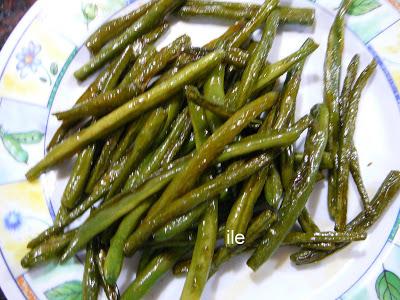 chauchas o judías verdes a la sartén