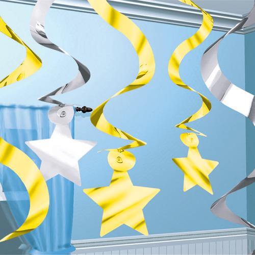 decorados colgantes de estrellas con espiral