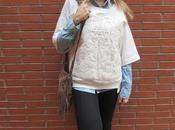 Sudadera aplicaciones piel