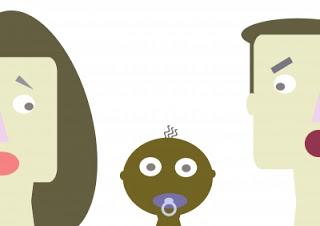 dibujo padres con bebé 