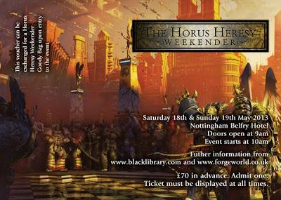 Horus Heresy Weekender listo para Mayo