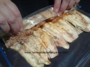 Canelones de berenjena y carne picada