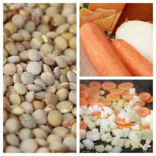 pasta con lentejas / Linsen-Pasta