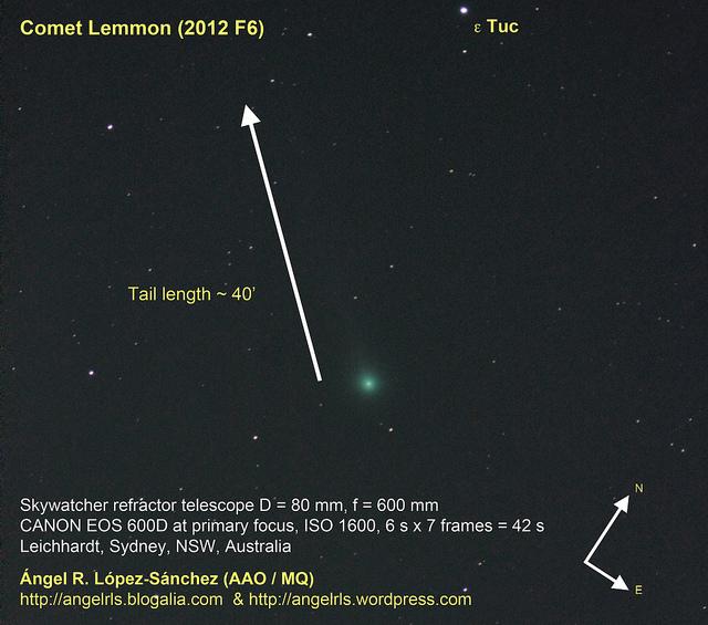 Cometa Lemmon 2012 F6 desde Sídney