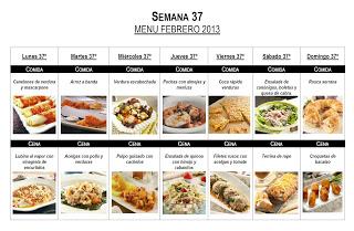 SEMANA 37. Menú mensual Febrero 2013