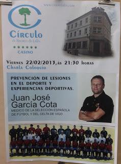 EL MÉDICO DE LA SELECCIÓN, GARCÍA COTA  DARÁ UNA CHARLA COLOQUIO EN LALÍN ESTA NOCHE