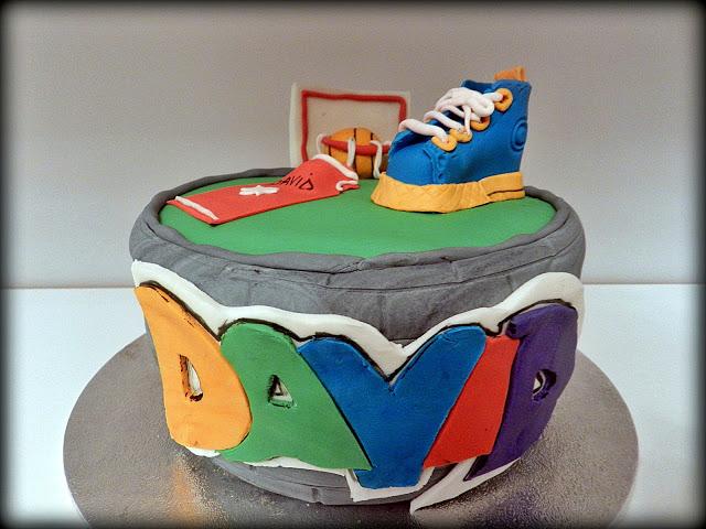 Tarta basket-graffiti