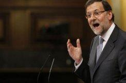 El jefe del Gobierno español, Mariano Rajoy, en el Debate sobre el Estado de la Nación, en Madrid el 20 febrero 2013.