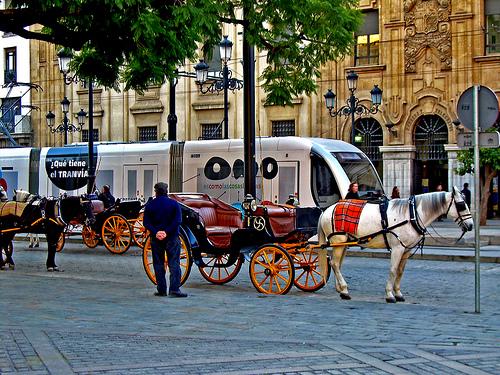 Tranvía o caballo