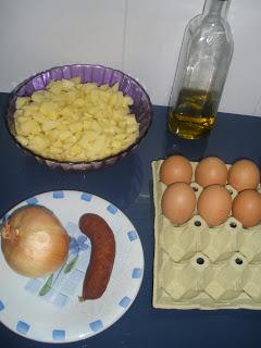 Tortilla de patatas y chorizo