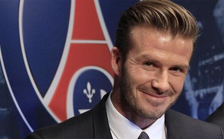 Beckham, en su presentación oficial con el PSG