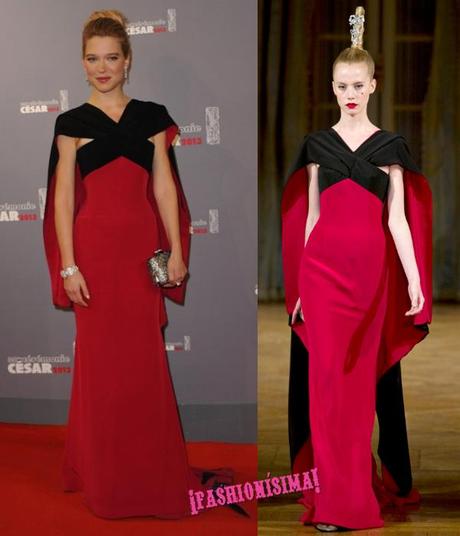 lea seydoux alexis mabille couture fall 13 red carpet cesar