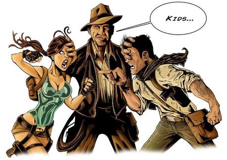 indiana jones lara croft nathan drake El Telesketch (88)