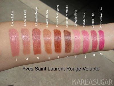 YSL - Rouge Volupté Swatches