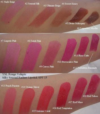 YSL - Rouge Volupté Swatches