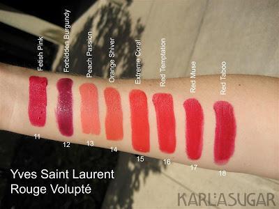 YSL - Rouge Volupté Swatches