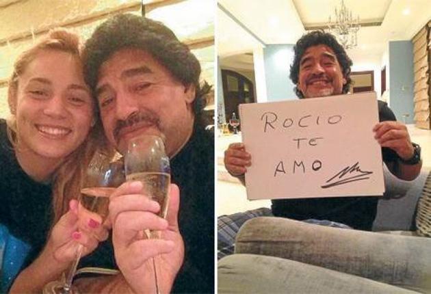 Maradona Empatadisimo con una  futbolista de 22 años y de paso de River Plate  (+fotos)