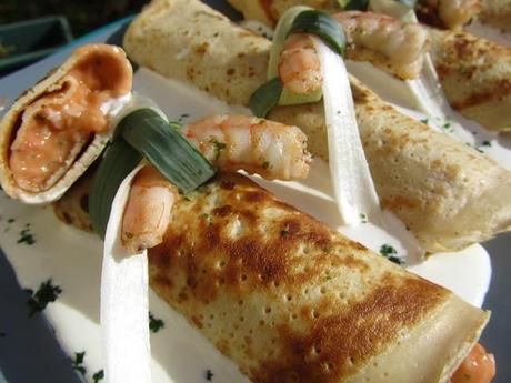 Crepes de langostinos Crepes de langostinos