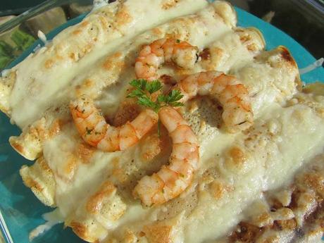 Crepes de langostinos