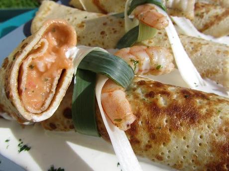 Crepes de langostinos