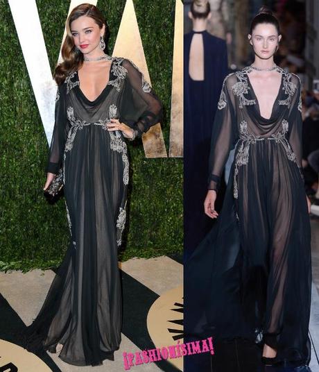 Miranda Kerr de Valentino Alta Costura en la after party de Vanity Fair tras los Oscars 2013