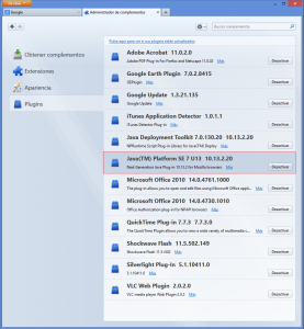 Deshabilitar Java Firefox